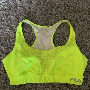 Fila neon yellow sports bra